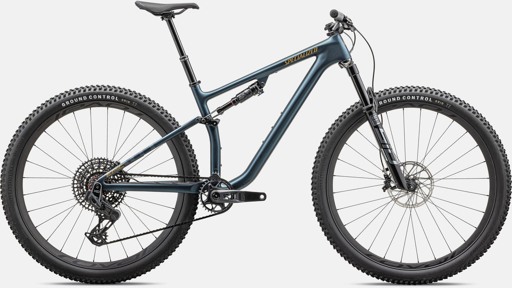 2023 Specialized Epic Evo Pro LTD 29" Carbon Mountain Bike - Large, Satin Metallic Deep Lake / Harvest Gold Metallic