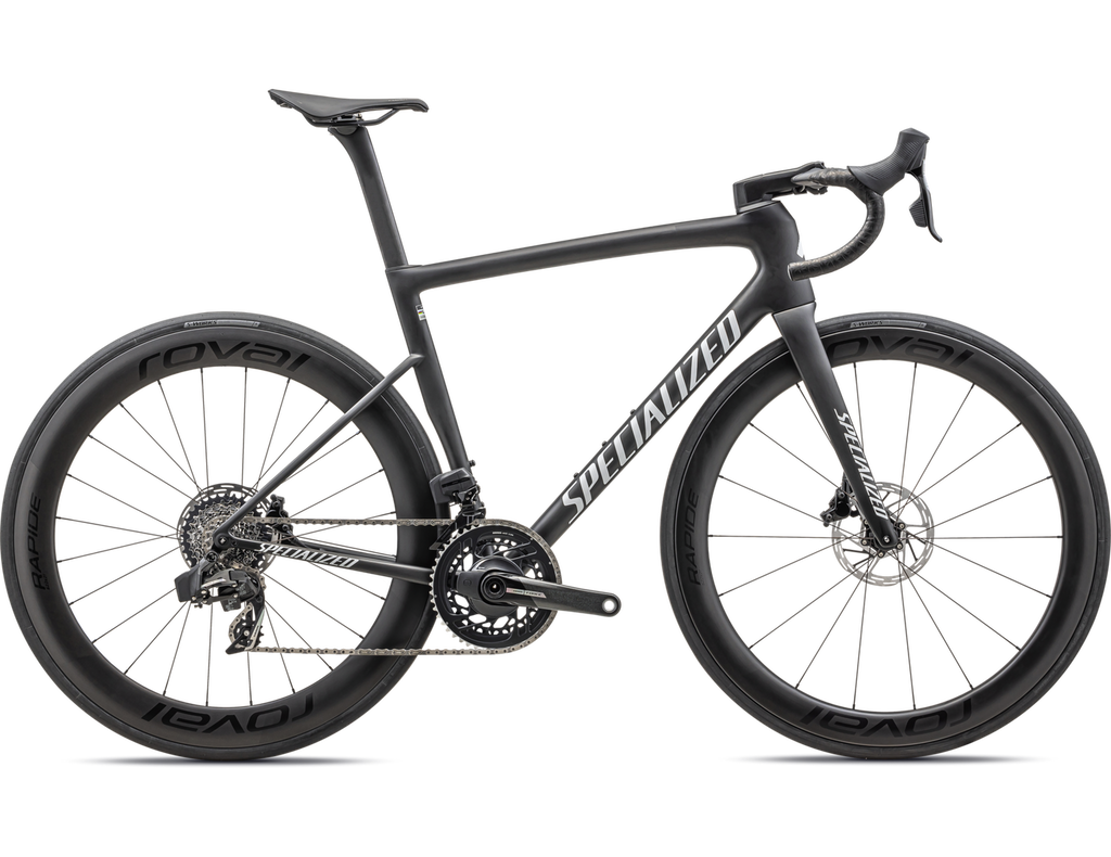 2024 Specialized Tarmac SL8 Pro - SRAM Force eTap AXS Complete Road Bike - 49cm, SATIN CARBON / METALLIC WHITE SILVER