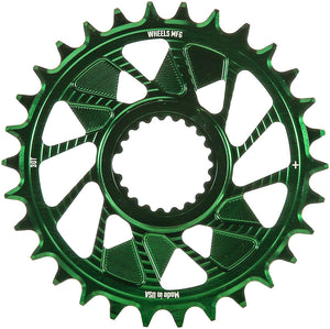 Wheels Manufacturing Direct Mount Chainring - 30t Shimano Direct Mount 1.5mm Inboard Offset HG+ Chain Compatible Green