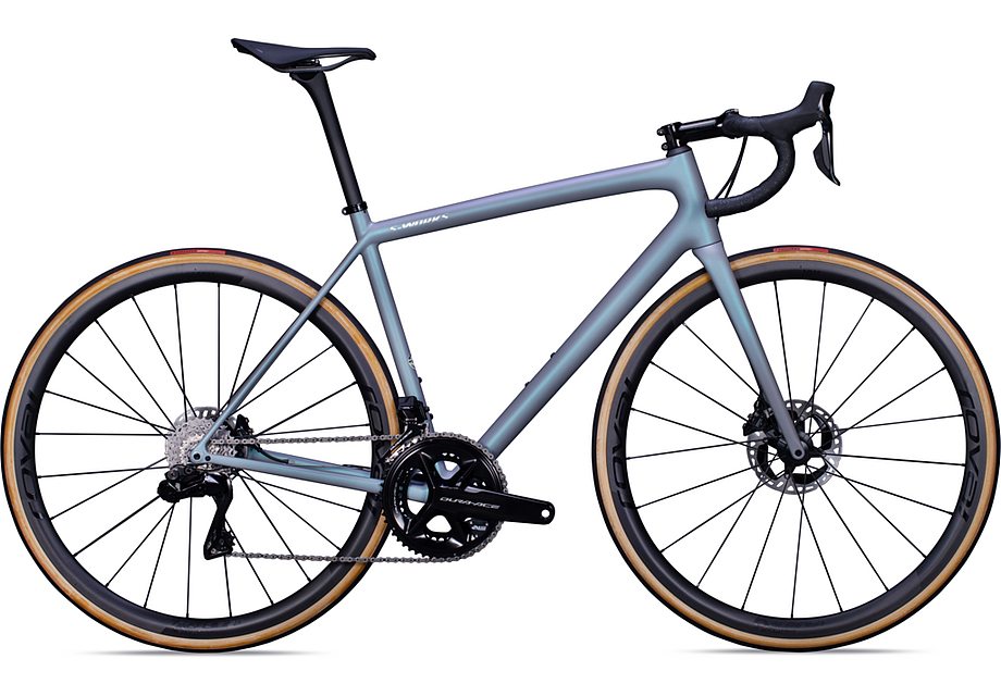 2022 Specialized AETHOS S-Works DI2 Road BIKE - 61cm, Cool Grey/Chameleon Eyris Tint/Brushed Chrome