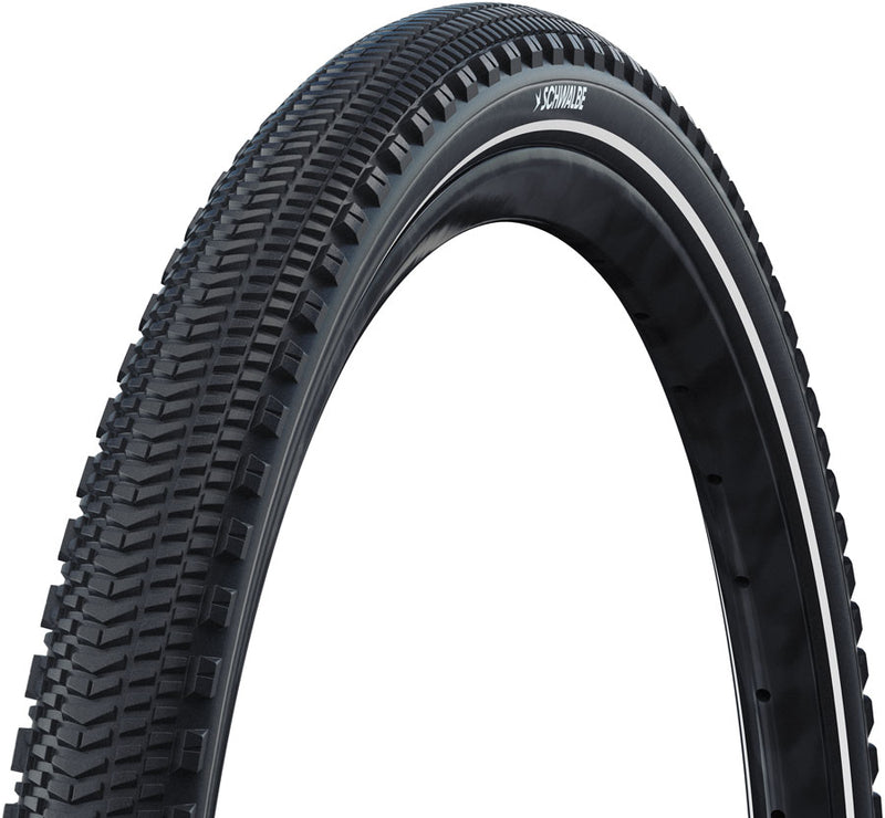 Schwalbe G-One Overland Tire - 700 x 50 Tubeless Folding BLK/Reflex Performance RaceGuard Addix Green E-25