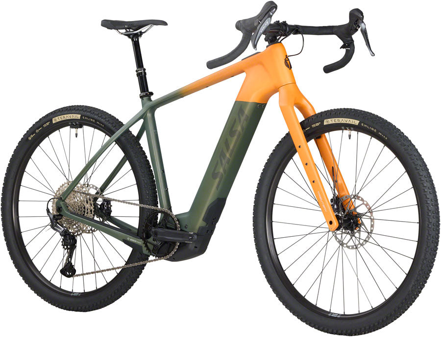 Salsa Tributary C GRX 820 Ebike - 29" Carbon Dark Pine/Terracotta Large