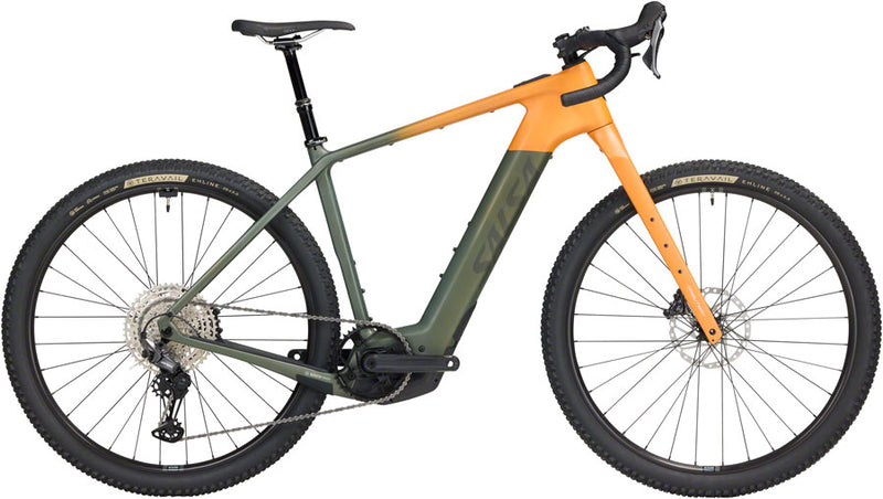 Salsa Tributary C GRX 820 Ebike - 29" Carbon Dark Pine/Terracotta Small