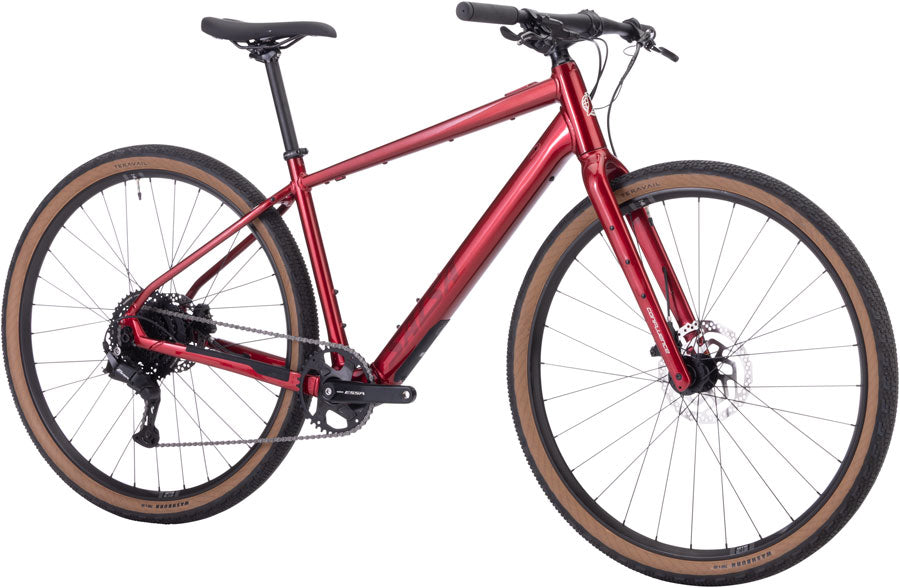 Salsa Confluence Flat Bar Essa 8 eBike - 700c Aluminum Canyon Red XS