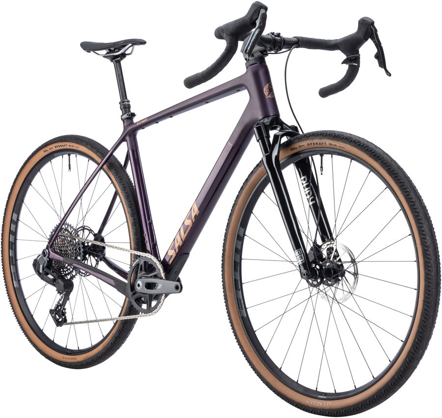 Salsa Flyway C Rival XPLR AXS 13 SUS Bike - 700c, Carbon, Blackberry