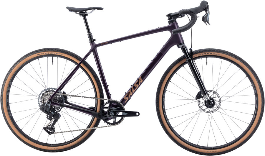 Salsa Flyway C Rival XPLR AXS 13 SUS Bike - 700c, Carbon, Blackberry