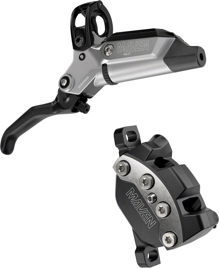 SRAM Maven Ultimate Stealth Disc Brake and Lever - Front, Post Mount, 4-Piston, Aluminum Lever, Titanium Hardware, Black/Silver, A1 - Open Box, New