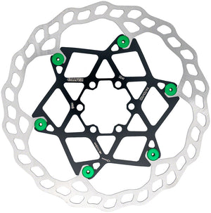 Galfer Floating Wave Disc Brake Rotor - 180mm x 2.0mm 6-Bolt Green