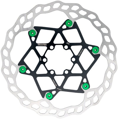 Galfer Floating Wave Disc Brake Rotor - 180mm x 2.0mm 6-Bolt Green
