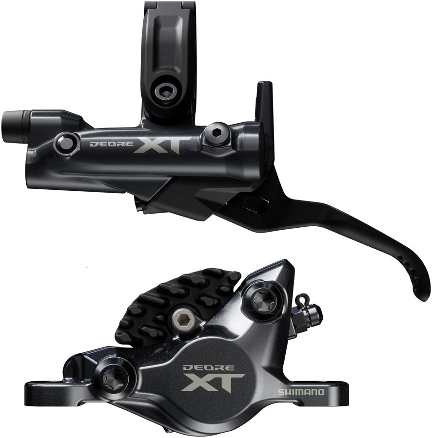 Shimano Deore XT M8200 Disc Brake and Lever Brakeset - Post Mount, 2-Piston Caliper, SM-BH90-SBM Hose, Fin Metal Pads, Black