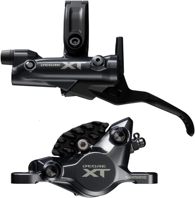 Shimano Deore XT M8200 Disc Brake and Lever Brakeset - Post Mount, 2-Piston Caliper, SM-BH90-SBM Hose, Fin Metal Pads, Black