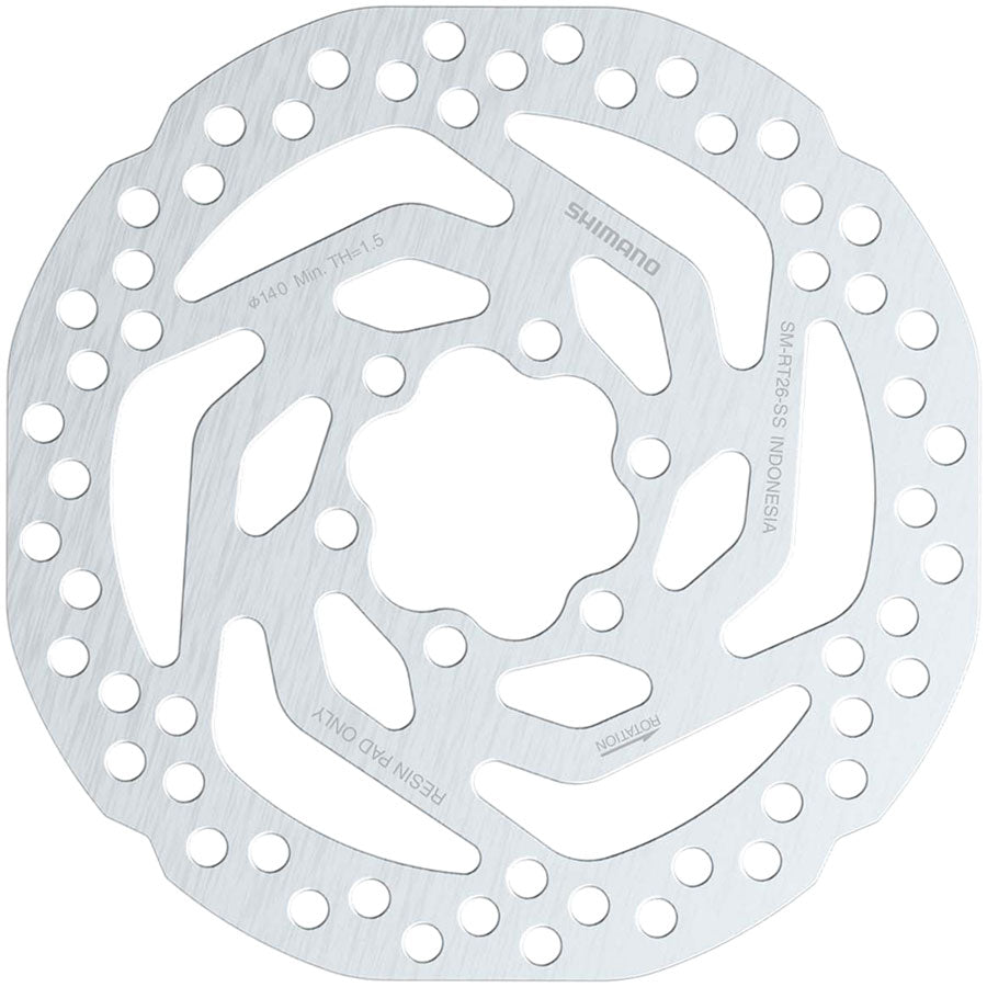 Shimano SM-RT26 SS Disc Brake Rotor - 140mm 6-Bolt Bolts Included For Resin Pad Only