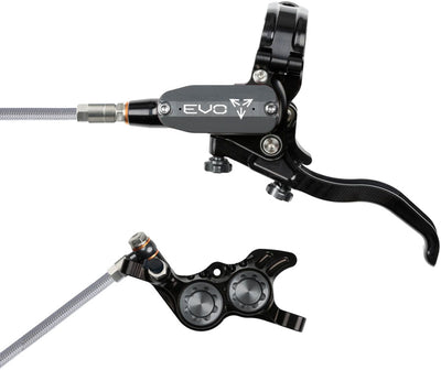 Hope EVO GR4 Disc Brake Lever Set - Left Hand Post Mount 4-Piston Braided Hydraulic Hose BLK/Smoke