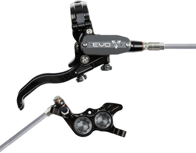 Hope EVO GR4 Disc Brake Lever Set - Right Hand Post Mount 4-Piston Braided Hydraulic Hose BLK/Smoke