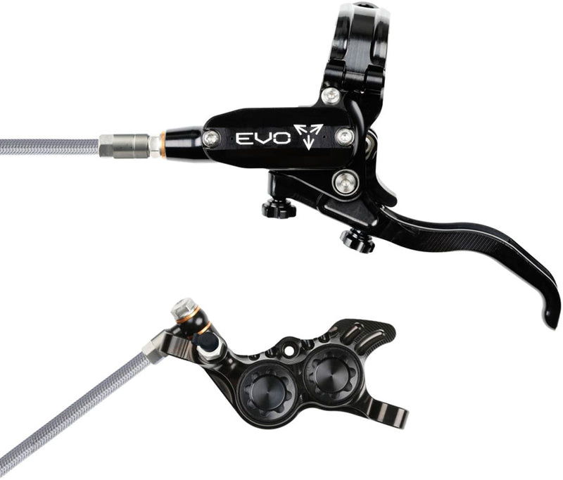 Hope EVO GR4 Disc Brake Lever Set - Left Hand Post Mount 4-Piston Braided Hydraulic Hose BLK