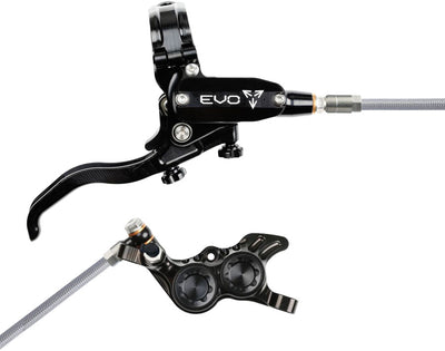 Hope EVO GR4 Disc Brake Lever Set - Right Hand Post Mount 4-Piston Braided Hydraulic Hose BLK