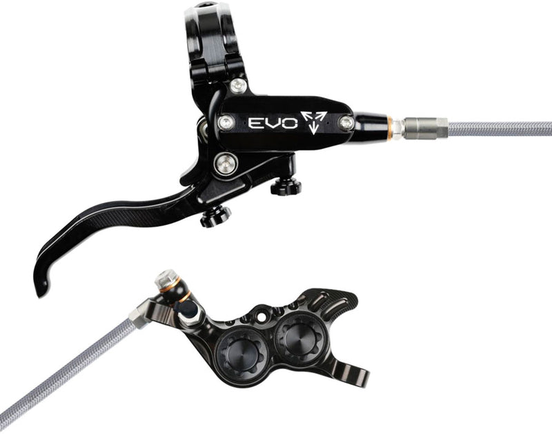 Hope EVO GR4 Disc Brake Lever Set - Right Hand Post Mount 4-Piston Braided Hydraulic Hose BLK