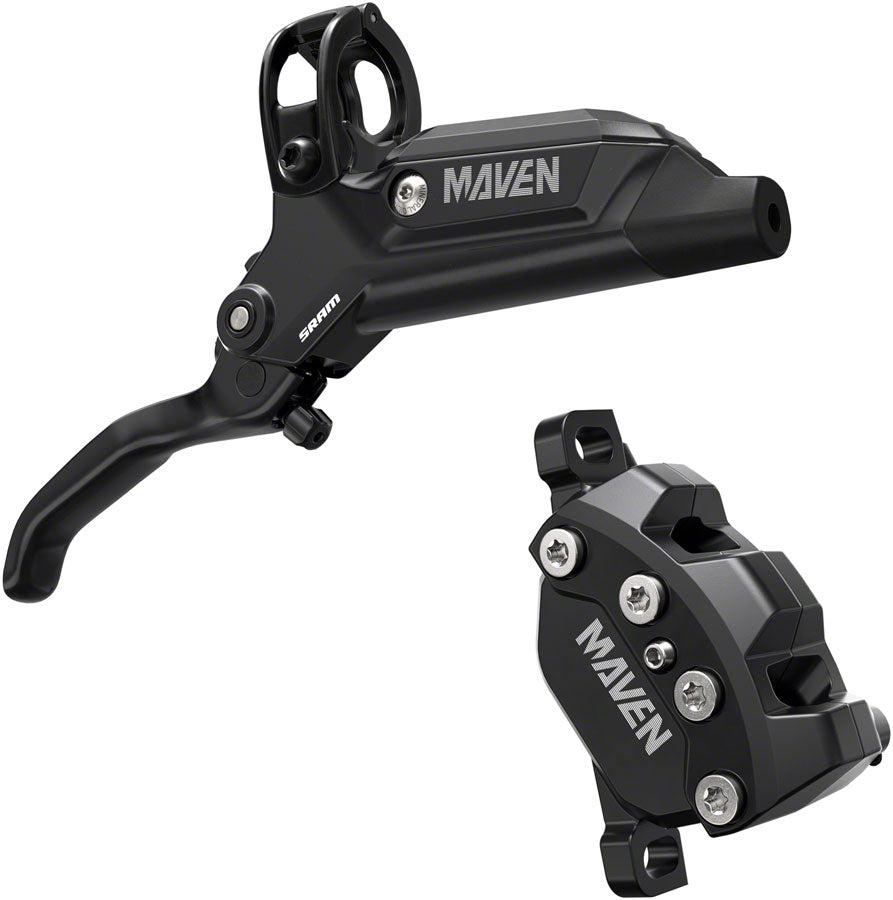 SRAM Maven Base Disc Brake and Lever - Front, 950mm Hose, Post Mount, 4-Piston, Aluminum Lever, SS Hardware, Diffusion Black, A1