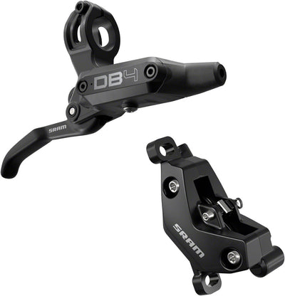 SRAM DB4 Disc Brake and Lever - Right, Front or Rear, 2000mm Hose, Post Mount, 4-Piston, Aluminum Lever, Diffusion Black, A1