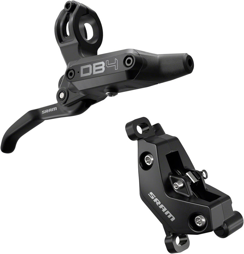 SRAM DB4 Disc Brake and Lever - Right, Front or Rear, 2000mm Hose, Post Mount, 4-Piston, Aluminum Lever, Diffusion Black, A1