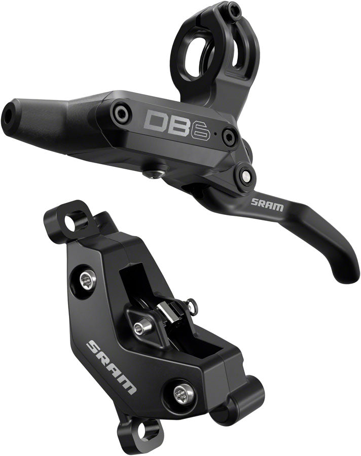 SRAM DB6 Disc Brake and Lever - Left, Front or Rear, 2000mm Hose, Post Mount, 4-Piston, Aluminum Lever, Diffusion Black, A1