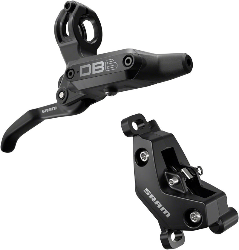 SRAM DB6 Disc Brake and Lever - Right, Front or Rear, 2000mm Hose, Post Mount, 4-Piston, Aluminum Lever, Diffusion Black, A1