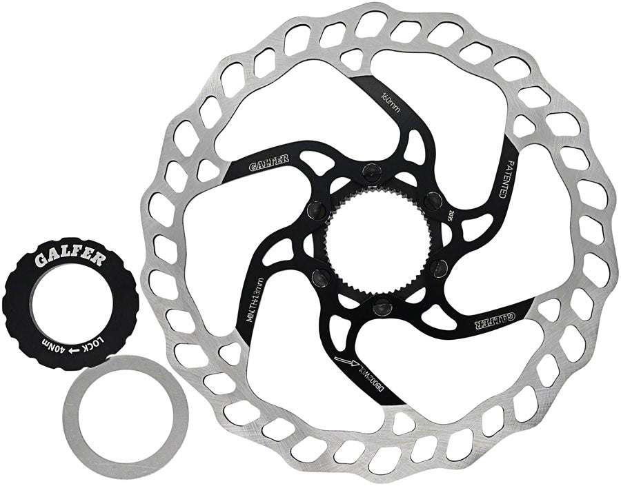 Galfer 160mm Rotor Center Lock 1.8mm  Black/Silver