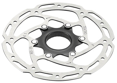 Tektro TR-35 Disc Brake Rotor - 180mm Center-Lock 1.8mm Thickness Silver