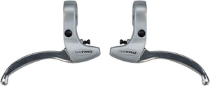 Tektro CL332RS 3-Finger Alloy Linear Pull Brake Lever Set Silver