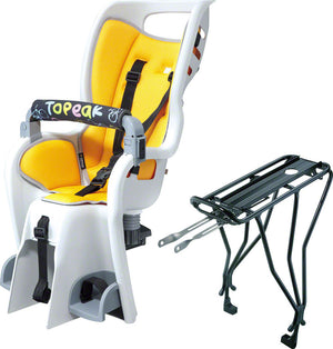 Topeak Baby Seat II Child Seat With Disc Compatible Rear Rack - Fits 29" MTX 2.0 Gray/YLW