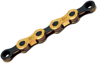 KMC X12 Waxed Chain - 12-Speed 126 Links Ti Gold/Black