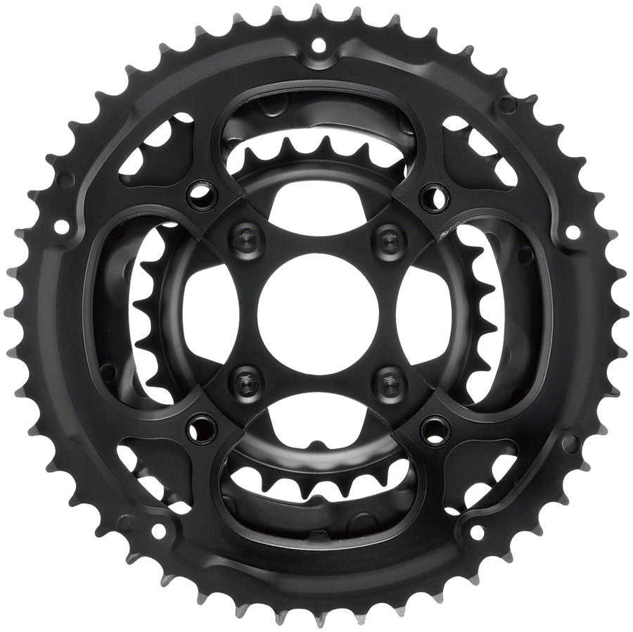 Samox 338ASS Chainring Set - 48/36/28t 104/Riveted BCD Aluminum Outer Ring Steel Middle/Inner Ring BLK