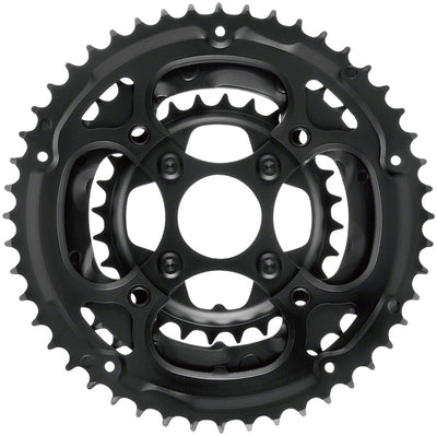 Samox 338ASS Chainring Set - 48/36/28t 104/Riveted BCD Aluminum Outer Ring Steel Middle/Inner Ring BLK