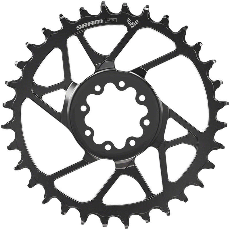 SRAM S1000 Eagle T-Type Direct Mount Chainring - 34t 12-Speed 8-Bolt Direct Mount 3mm Offset Aluminum BLK