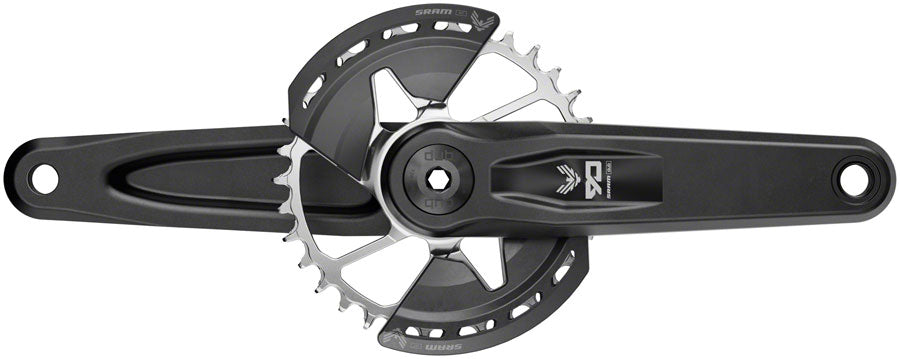 SRAM Eagle 90 T-Type Wide Crankset - 175mm 12-Speed 32t Chainring Direct Mount 2-Guards DUB Spindle Interface BLK/Silver