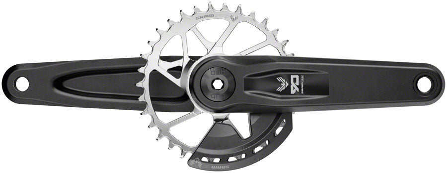 SRAM Eagle 90 T-Type Wide Crankset - 175mm 12-Speed 32t Chainring Direct Mount 2-Guards DUB Spindle Interface BLK/Silver