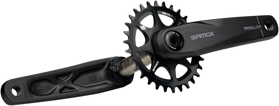 Samox Silver TM-1 Crankset - 155mm 3-Bolt Direct Mount 30t Chainring 24mm Chromoly Spindle BLK