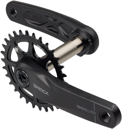 Samox Silver TM-1 Crankset - 160mm 3-Bolt Direct Mount 30t Chainring 24mm Chromoly Spindle BLK