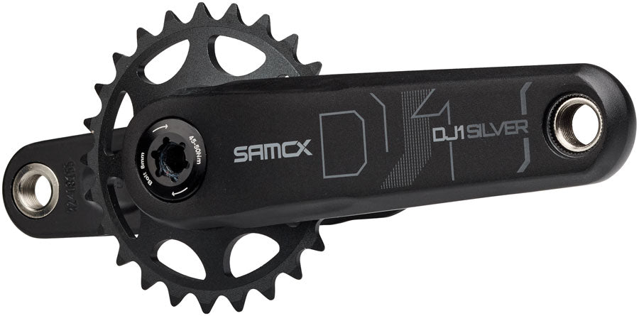 Samox Silver DJ-1 Crankset - 155mm 3-Bolt Direct Mount 25t Chainring 24mm Chromoly Spindle BLK