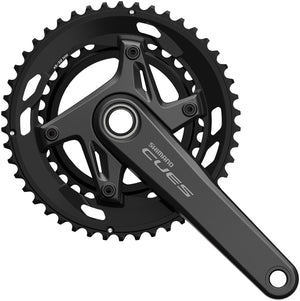 Shimano CUES FC-U6030-2 Crankset - 165mm 9/10-Speed 46/32t Asymmetric 110 BCD BLK