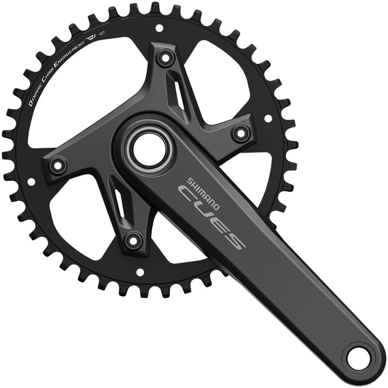 Shimano CUES FC-U6040-1 Crankset - 170mm 9/10/11-Speed 40t Asymmetric 110 BCD Hollowtech II Crankarms BLK