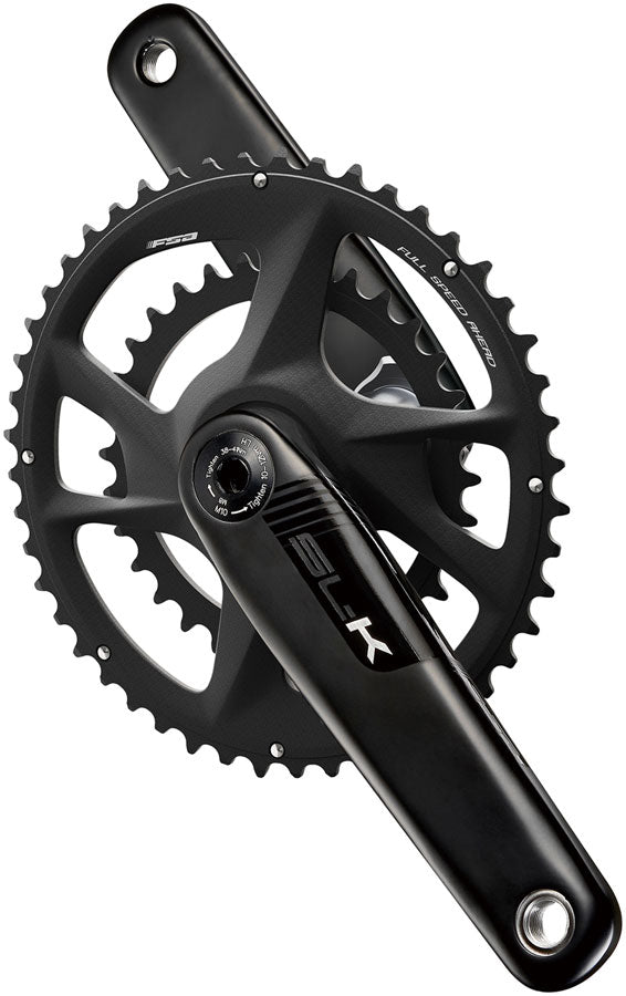 Full Speed Ahead SL-K 2x Modular Carbon Crankset - 165mm For Shimano HG+ 12-Speed 53/39t DM/90 BCD 30mm 386EVO Spindle BLK