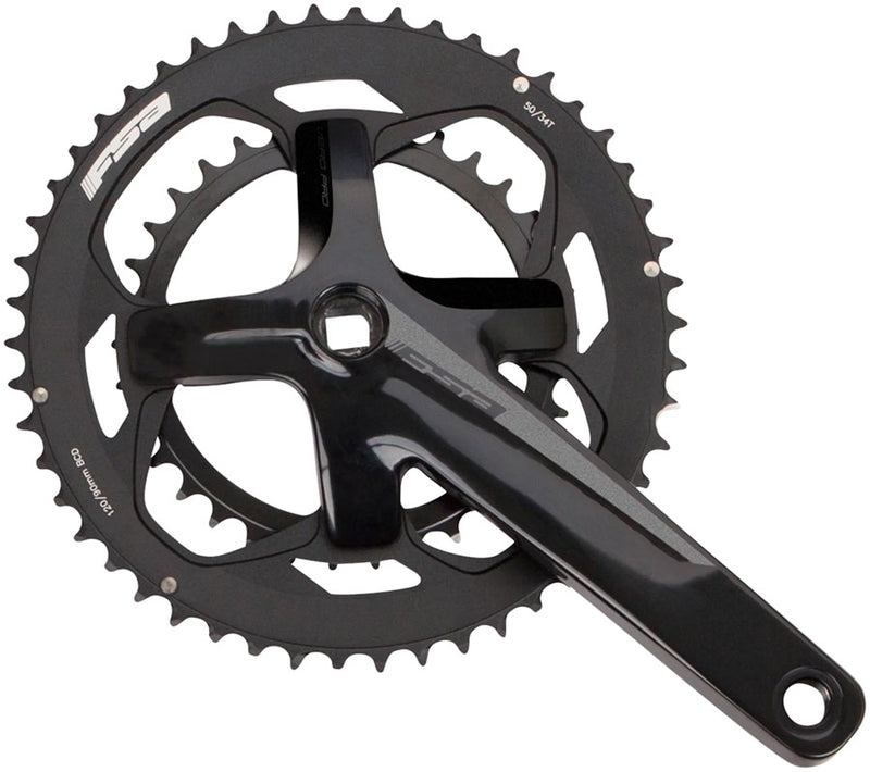 FSA Vero Pro Crankset 2x 50/34T Chainrings 170mm Arm Length 120/90BCD JIS Square Taper Interface – BLK
