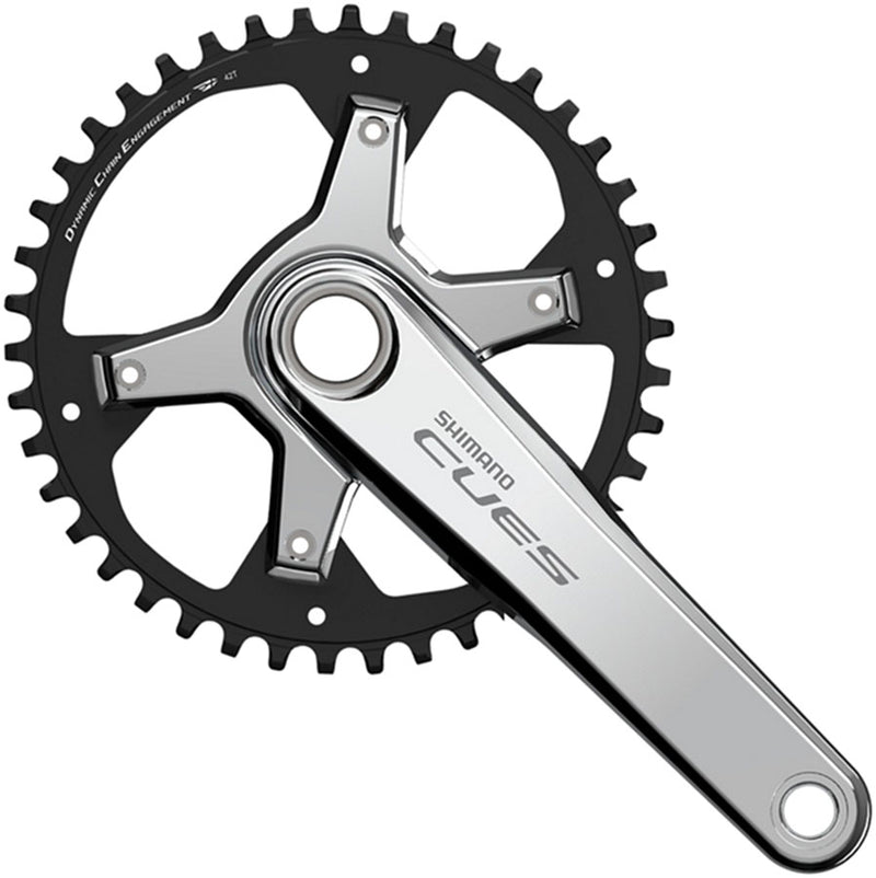 Shimano CUES FC-U6030-1 Crankset - 172.5mm 9/10/11-Speed 42t Asymmetric 110 BCD Silver