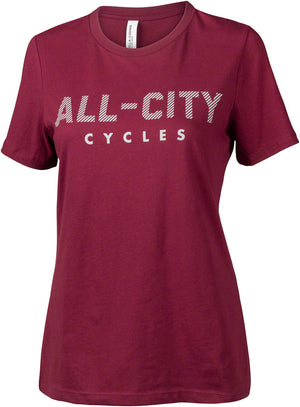 All-City Logowear Womens T-shirt - Maroon Gray Small