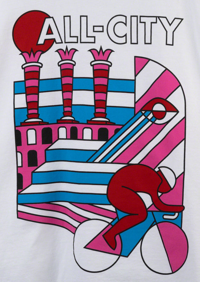 All-City Parthenon Party Womens T-Shirt - White Pink Red Blue Black Medium