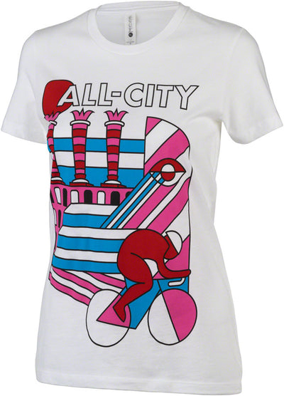 All-City Parthenon Party Womens T-Shirt - White Pink Red Blue Black X-Large