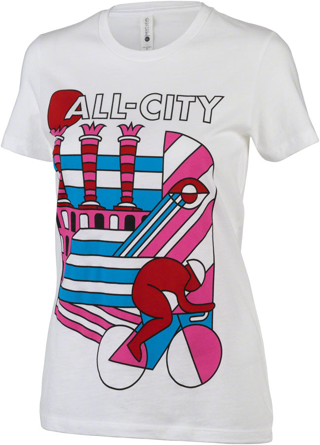 All-City Parthenon Party Womens T-Shirt - White Pink Red Blue Black X-Large