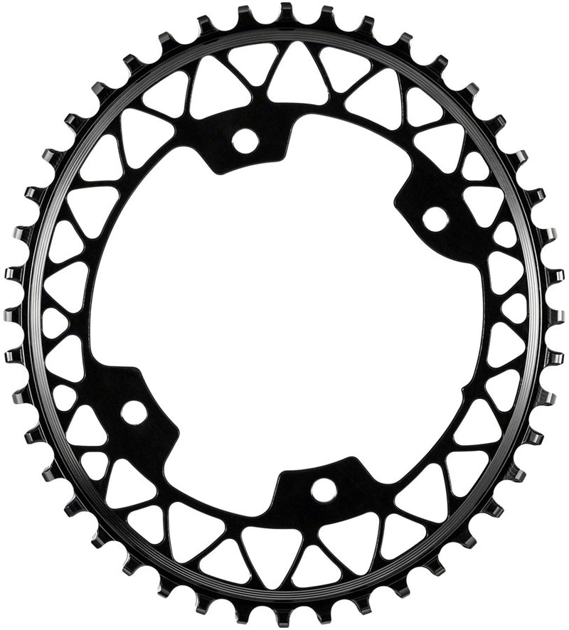 absoluteBLACK Oval 110 BCD Gravel Chainring - 46t 110 Shimano Asymmetric BCD 4-Bolt Narrow-Wide BLK