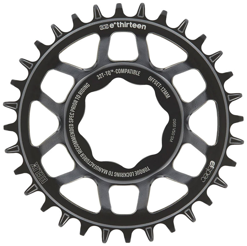 e*thirteen Helix Core e*spec  Chainring 32T TQ HPR50 Direct Mount 55mm Chainline 12mm Offset Shimano/Sram 11/12s Compatible BLK
